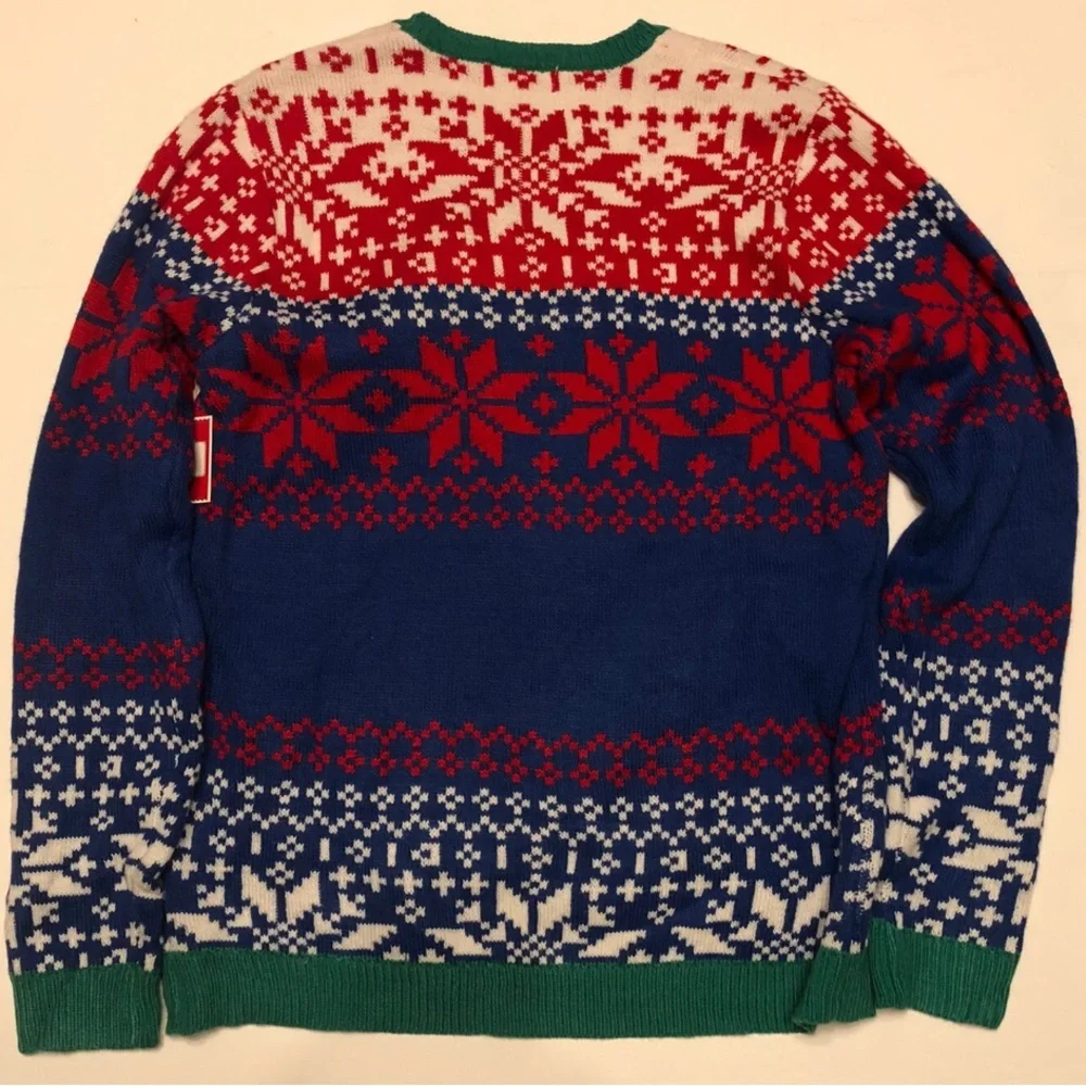 Santa Ugly Sweater XL Unisex Red Blue Festive Holiday Christmas Knit